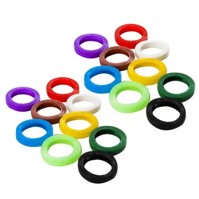 60 Pcs Colorful Key Rings Covers Caps Silicone Identifiers Rubber