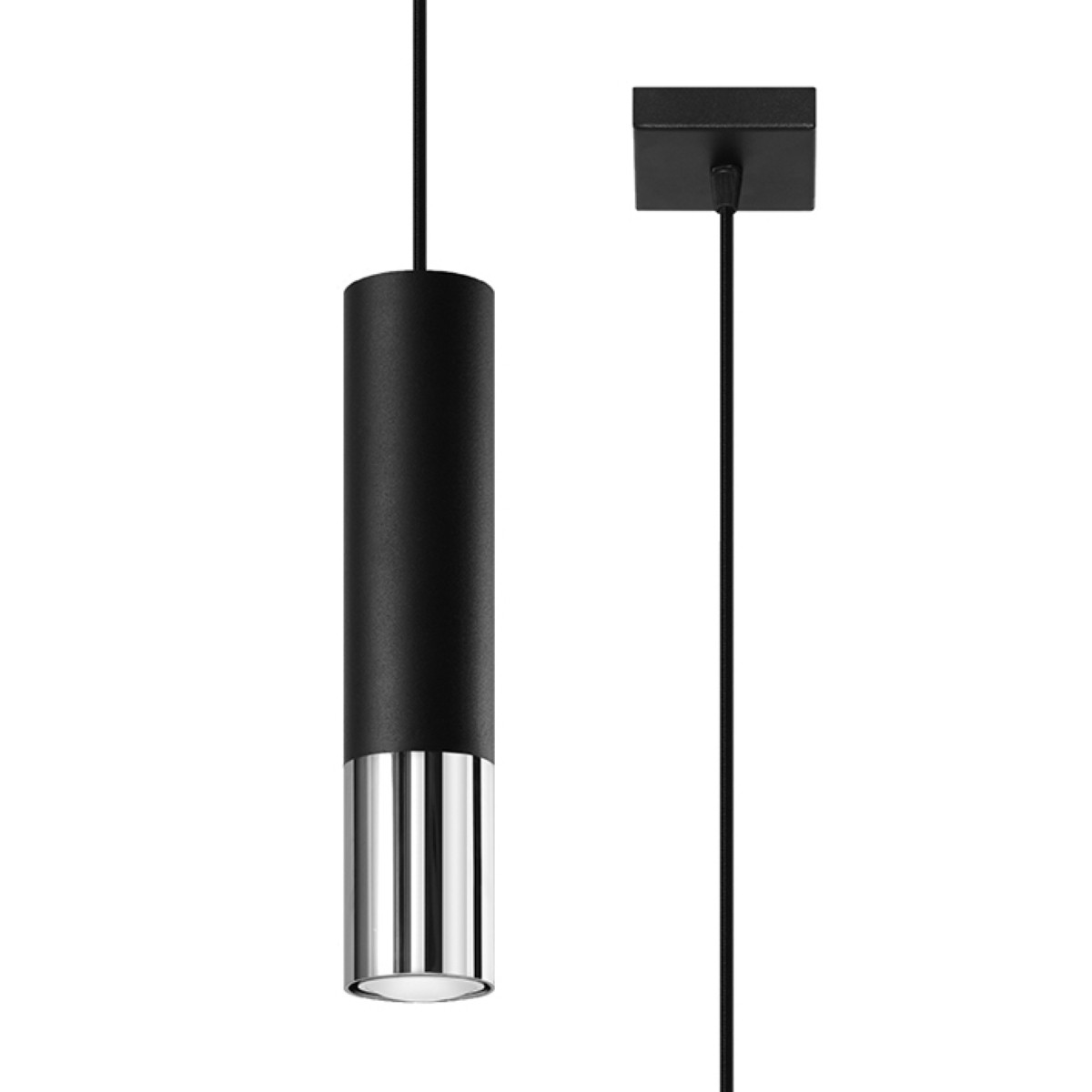 Sollux Loopez Pendant Lamp - Black/Chrome - GU10 Socket - Steel Material - Image 2