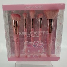 Wet N Wild Pink Hello Kitty Soft Bristles Makeup Brush Set 5 Pieces Lot Of 3