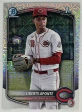 2025 Bowman Chrome Liberts Aponte #BCP-174 Mega Box Mojo Refractor 1st Reds