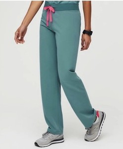 Figs Scrubs Pants Livingston Hydrogreen Color Size Medium Pink Tie