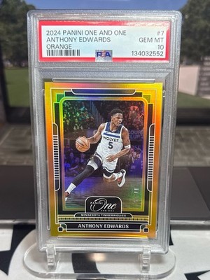 2024 Panini One and One Anthony Edwards #7 Orange /49 PSA 10 POP 3!