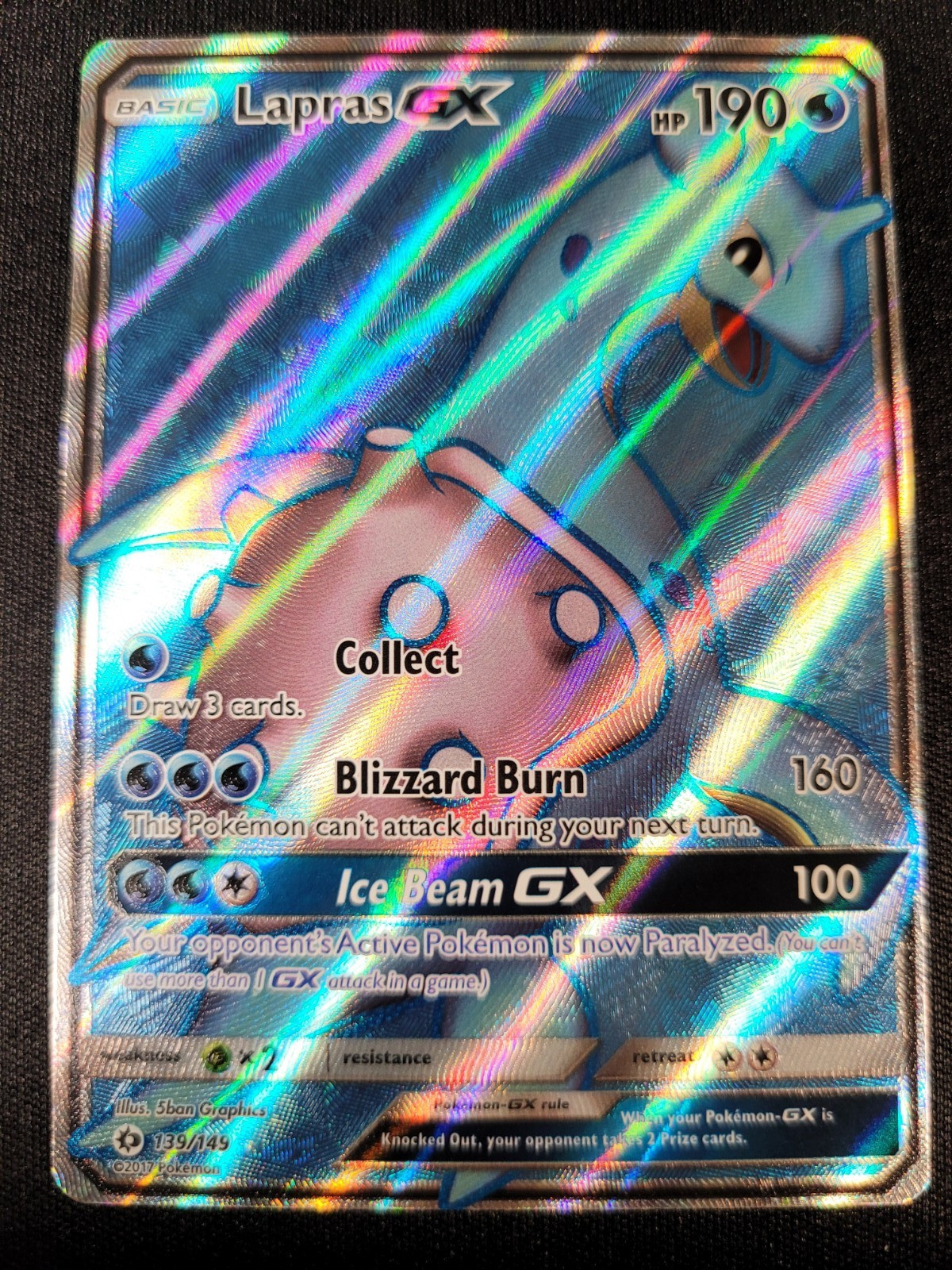 Lapras GX (Full Art) 139/149 Pokemon Sun & Moon Base Set