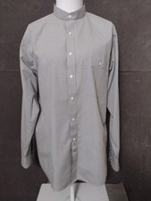 Geoffrey Beene Mens 16 34/35 Wrinkle Free Gray White Checked Button Down Shirt
