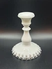 VTG Fenton Silver Crest Milk Glass Single Candlestick Candle Holder