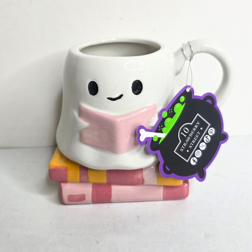 Geisterlesebuch 10 Erdbeere Straße Bücherwurm Halloween Bücher Kaffeebecher NEU - Bild 2 von 8