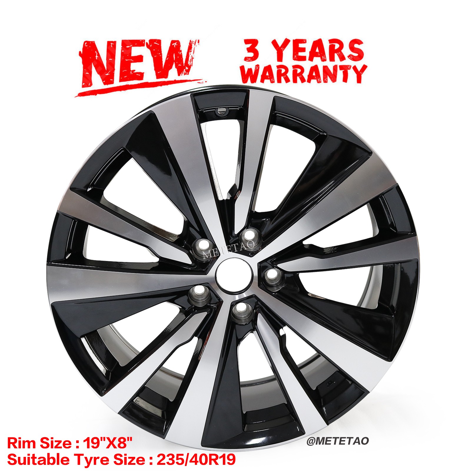 19" x 8" 🔥Wheel Rim For 2019 2020 2021 2022 Nissan Altima Machined Black🔥62785
