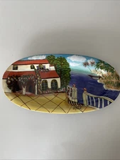 Appetizer Platter Hand Painted Tuscany Bay Collection 12x6 Oval Mark Paul Art