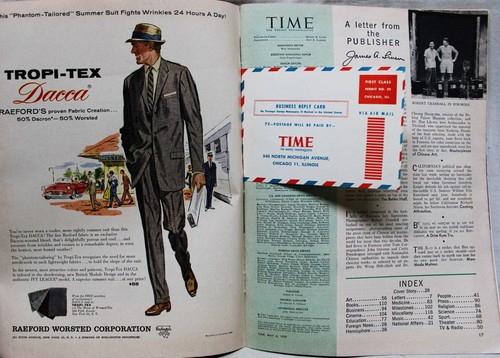 TIME MAGAZINE 6 MAY 1957 VINTAGE NEWS & ADVERTISING - JORDAN'S KING HUSSEIN - Picture 4 of 7