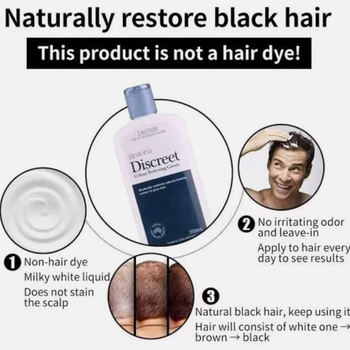Restoria Discreet Hair Color Restoring Cream Gray hair to black 250 ml Unisex - Picture 9 of 10