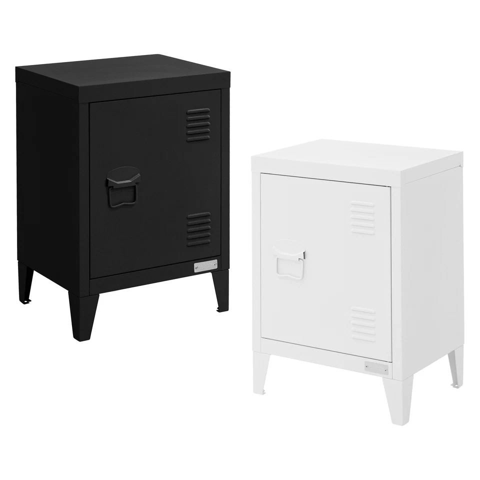 Armario archivador de metal negro/blanco 40x30x57,5cm mueble auxiliar de oficina - Imagen 1 de 1