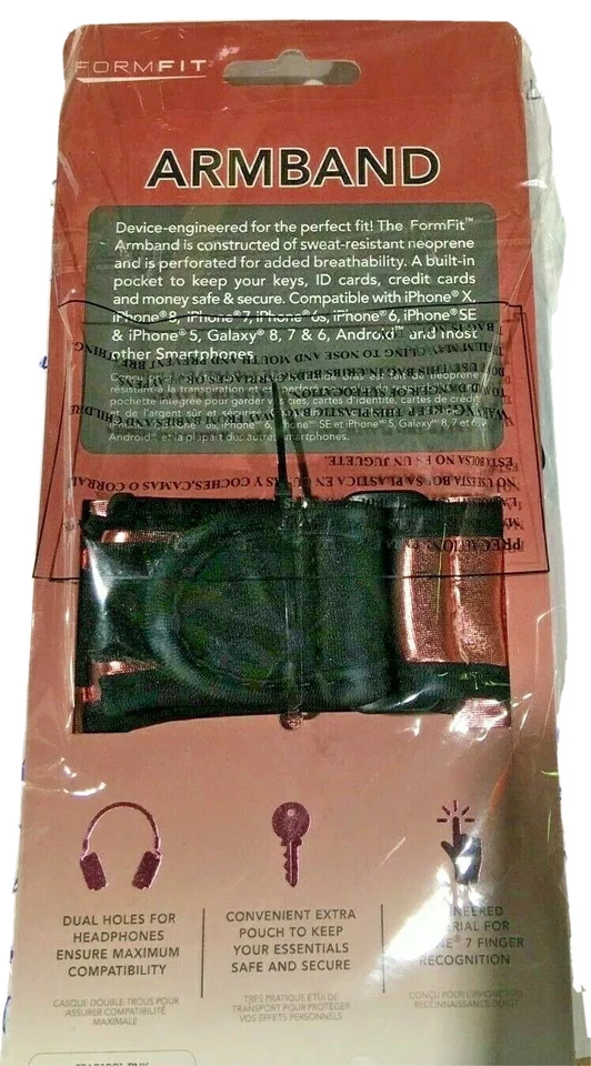 Armband Case Sports Gym Running Jogging Exercise Arm Band Phone Holder Key Bag - Image 2 of 2