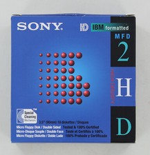 New Sony Micro Floppy Disk Double Sided - 10 pack