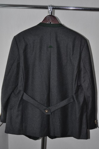 Traunsee Trachten Germany XL(L)? Dark Grey/Green Wool Hunting Jacket Coat VTG - Picture 5 of 8