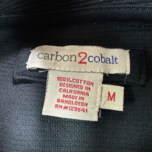 Carbon 2 Cobalt 1/4 Zip Pullover Mens M Black Long Sleeve Polo Sweatshirt Preppy - Picture 3 of 6