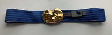 Vtg 80s Charmant Belt  Gold-tone Buckle Stretch Waist Navy Belt NEW