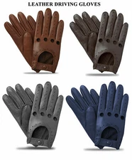 MENS DRIVING GLOVES UNLINED TOP QUALITY SOFT GENUINE REAL LEATHER LAMBSKIN UK