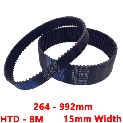8M 8mm Pitch 15mm Width Closed Loop Synchronous HTD Timing Belt 264-992mm Lenght