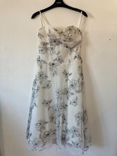 F&F Florence Ivory Mesh Prom Dress,  Black Embroidery, Size 8, BNWT, RRP £40