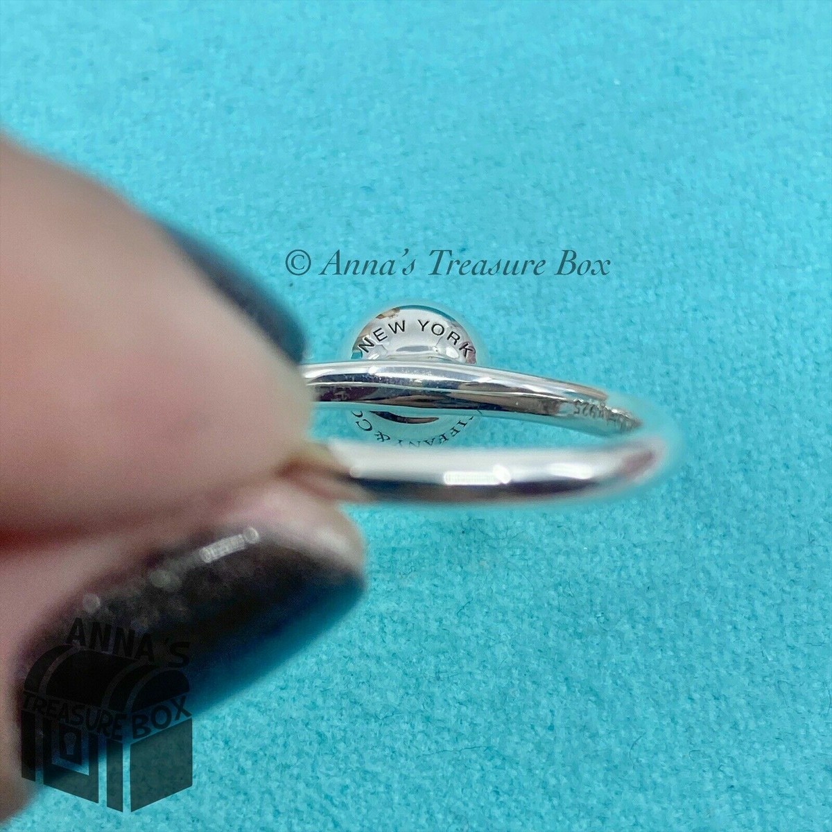 Tiffany & Co. 925 Silver 8mm HardWear Ball Ring Sz. 5.5 (box