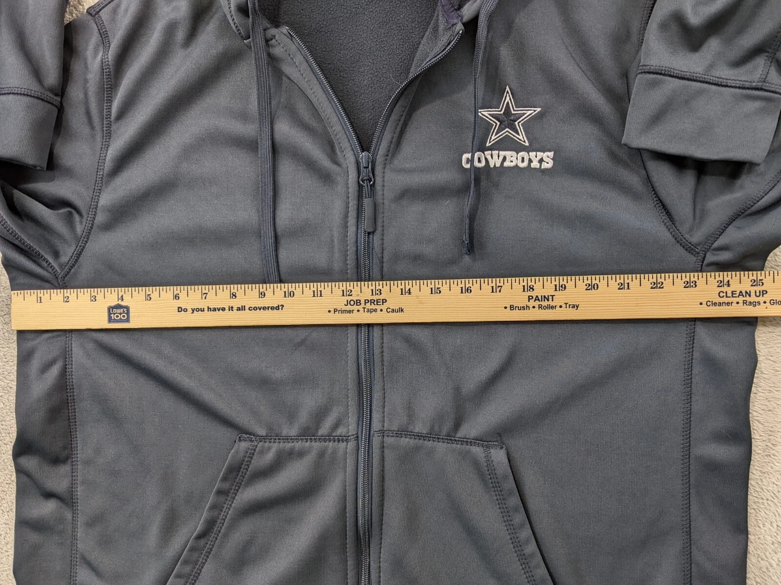 VETEMENTS Felpa con cappuccio Dallas Cowboys taglia XL blu navy full zip NFL abbigliamento felpa pile