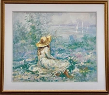 Candy Tangney "Daydreaming" Hand Signed & #  Framed Impressionist Art  New
