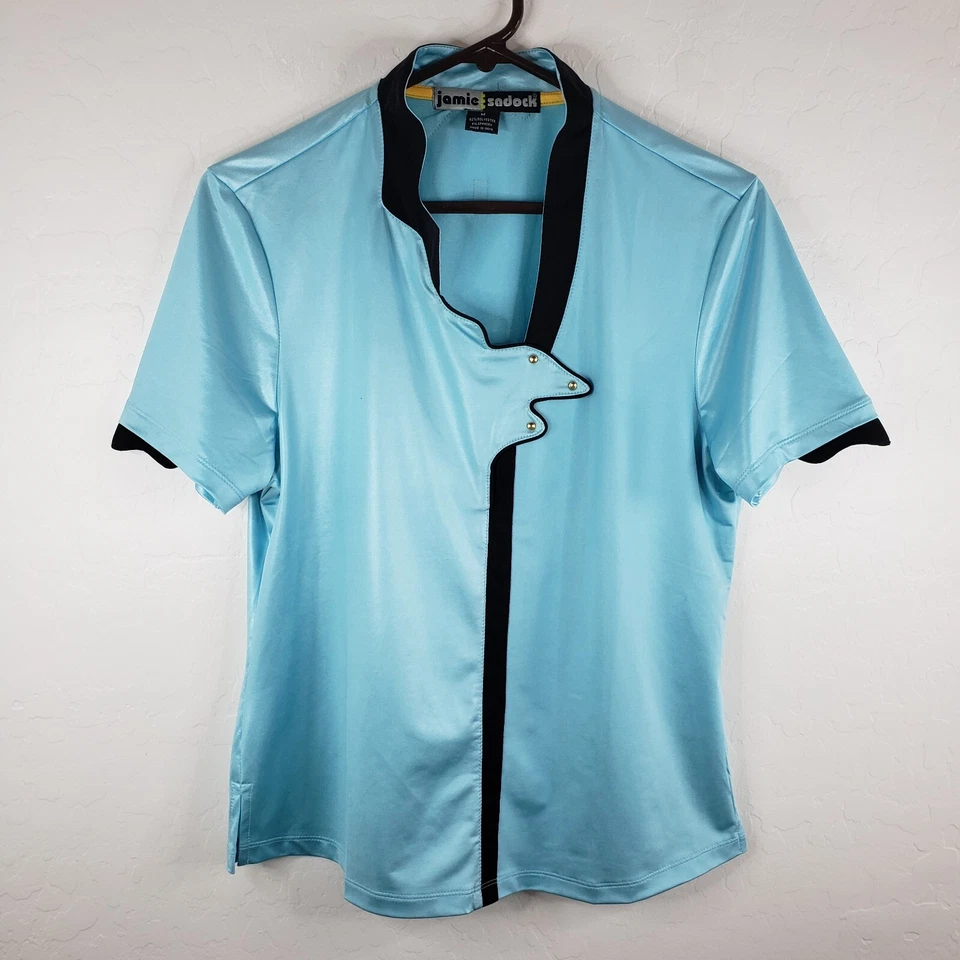 Camiseta de golf Jamie Sadock para mujer mediana verde azulado manga corta pulóver elástica camisa de golf Foto 4 de 4