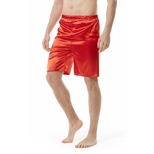 Men Faux Silk Satin Boxer Shorts Pajama Pants Sleep Soft Elastic Waist New - Picture 8 of 23