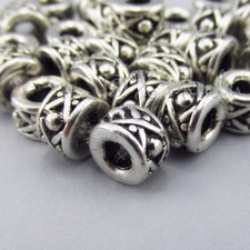 Silver Spacer Beads 8mm Antiqued Silver Plated Beads B7397 - 10, 20 Or 50PCs