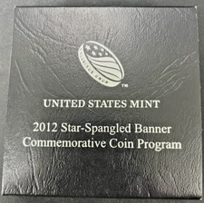 2012 Star Spangled Banner Proof Silver  Commemorative Coin w/ Box & CoA