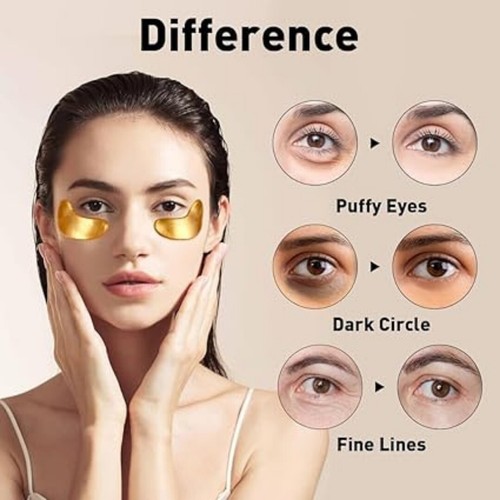 16Pcs 24K Gold Eye Patches for Puffiness,Dark Circles,Eye Bags & Wrinkles. - Picture 4 of 6