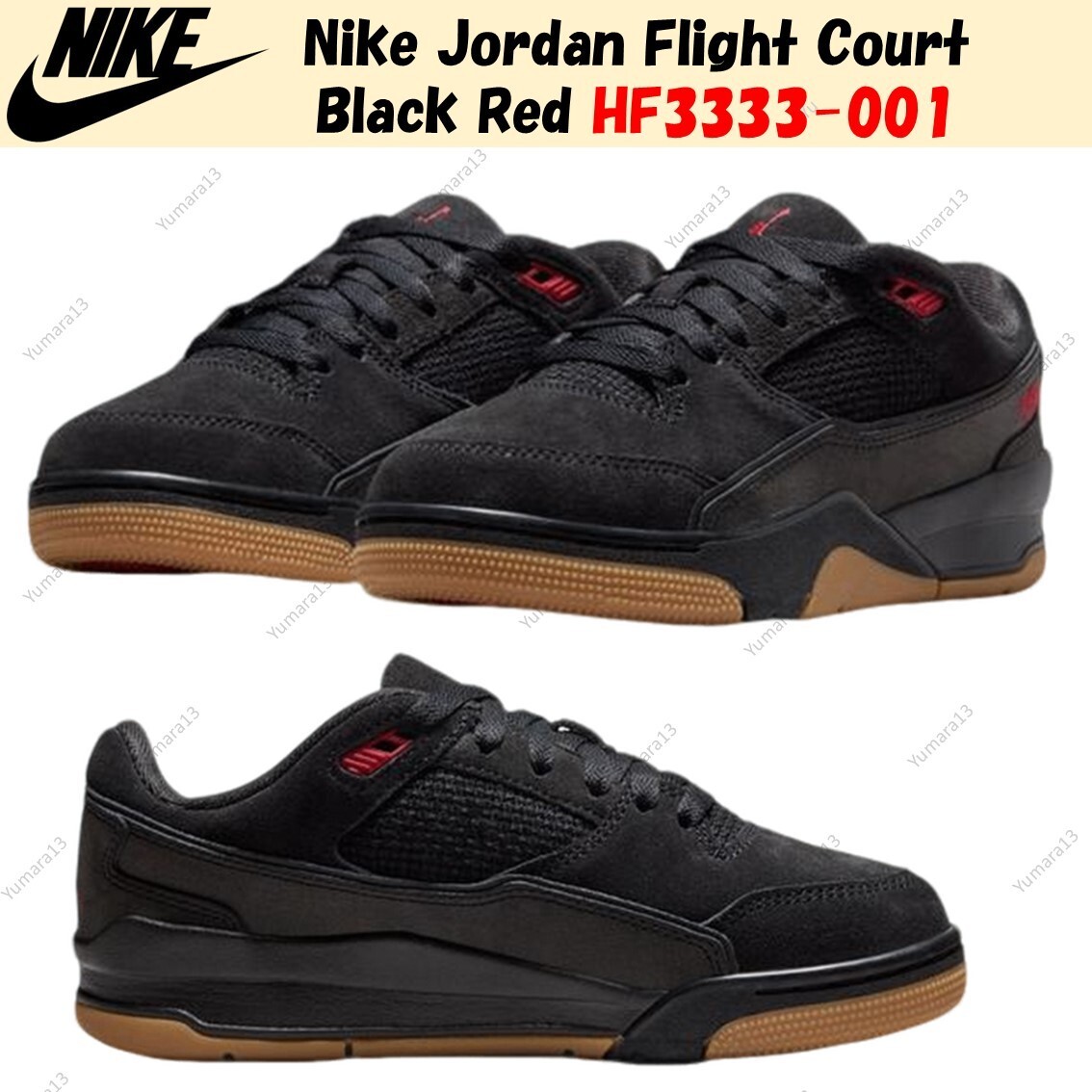 [NIKE] Jordan Flight Court SE /追跡付 Nike Jordan Flight Court Black Red HF3333-001 Size 3.5Y-7Y