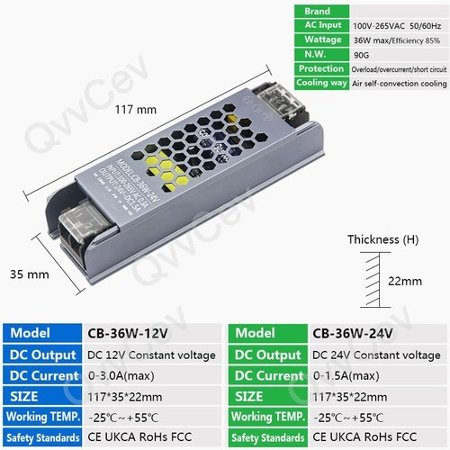AC/DC 12V 24V LED Driver Transformer 36w 60W 100W 200W 300W 400W Power Supply - Picture 11 of 18