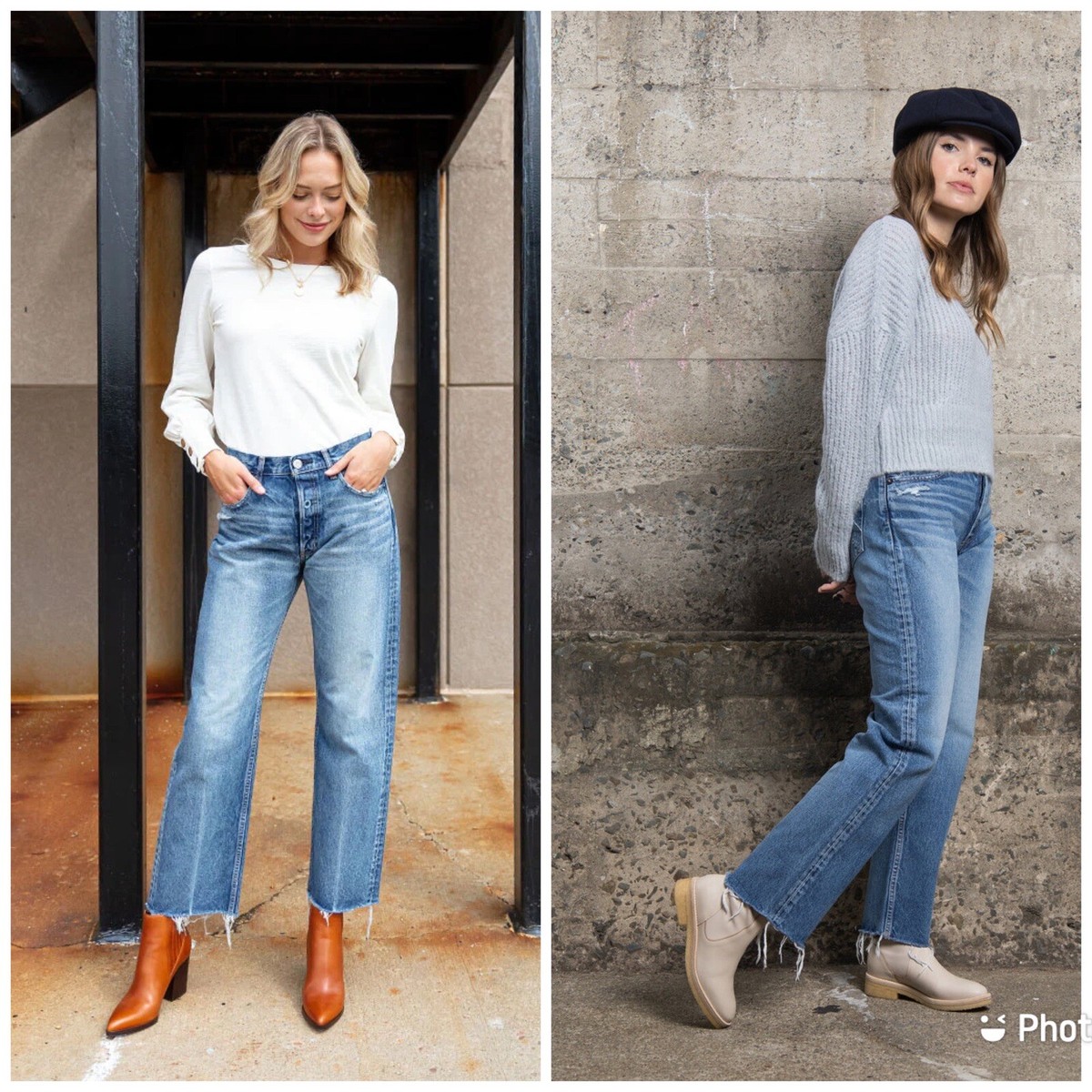 Moussy Vintage Ashley Wide Straight Leg Blue Jeans