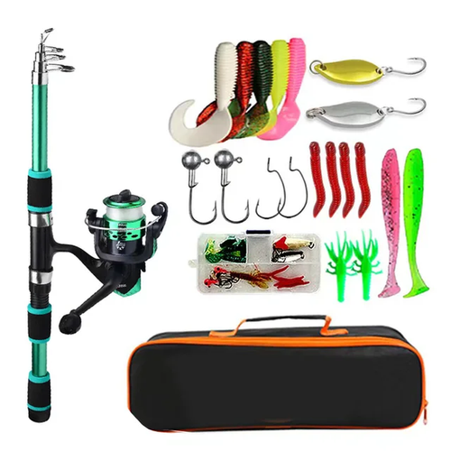 Complete Fishing Rod Kit with Spinning Reel - Ideal Fishing on the Go - Picture 1 of 12