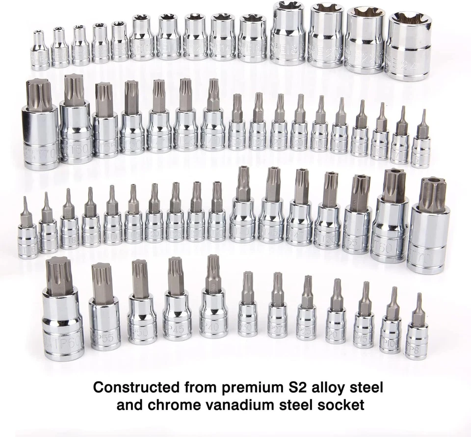 Juego de enchufes Torx Master Bit y enchufes Torx externos hembra, CR-V&S2 acero 60 piezas Foto 4 de 4