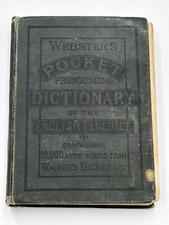 Websters Pocket Pronouncing Dictionary Of The English Language Vintage Hardcover
