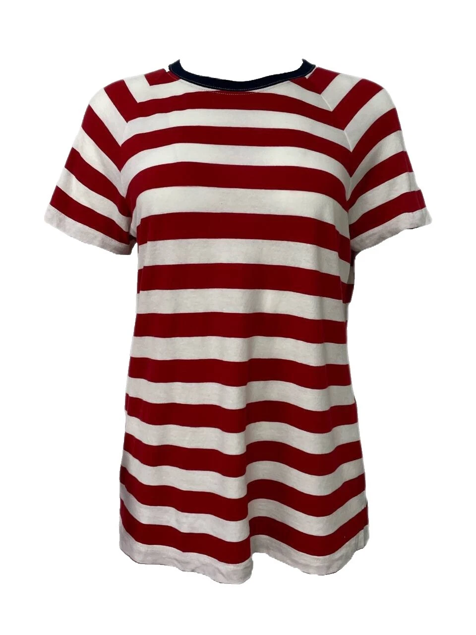 Size M Cotton Striped Regular Size Tops for Women