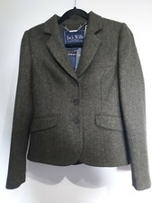 Jack Wills Tweed 100% Wool Austerberry Blazer Jacket Green Size 10