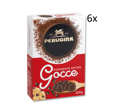6x Perugina Gocce di Cioccolato Fondente Dunkle Schokoladentropfen Gebäck 200g