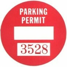 Parking Permit Window Decals 100 Round