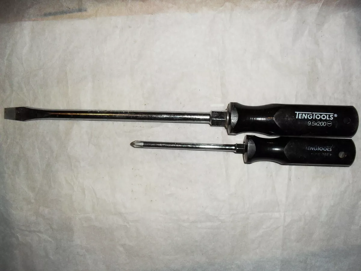 TENG TOOLS SCREWDRIVER PHILLIP HEAD SHORT FLAT HEAD LONG