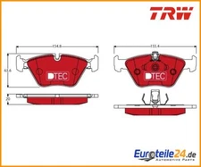 Brake pad set, disc brake DTEC COTEC TRW GDB1404DTE