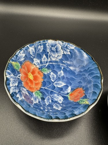 Vintage japanische Blumen kleine Schale Arita Juzan Gama Namazu Porzellan 2er Set - Bild 7 von 7