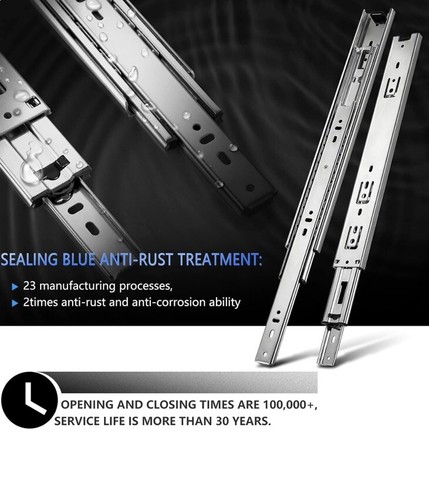 AOLISHENG 5 Paar Schubladenführungen Schubladenführungen 550 mm 45 kg Tragkraft - Bild 3 von 8