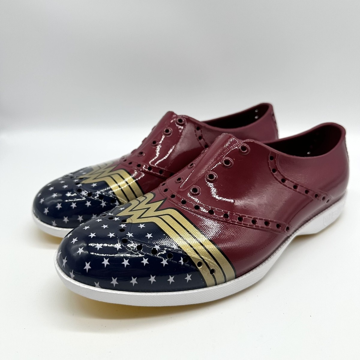 New Unisex BIION WONDER WOMAN WARNER BROTHERS Slip On Oxford Golf Shoes WM