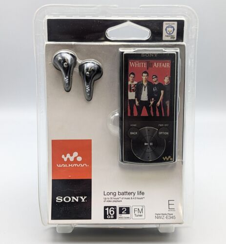 Nuovo 2009 Sony Walkman 16 GB lettore multimediale digitale portatile sintonizzatore FM nero nuovo con etichette-E345