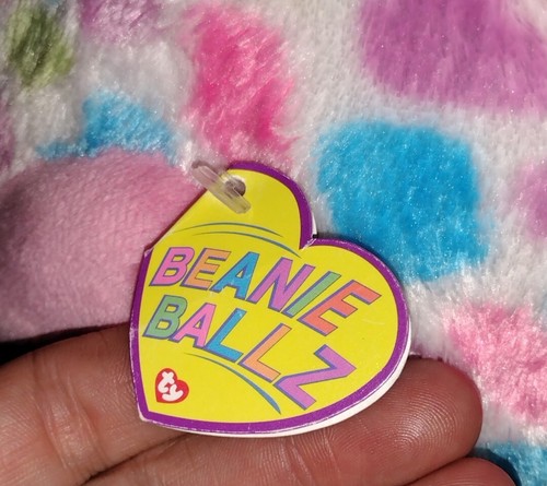Ty Beanie Baby Ballz Fable Unicorn Polka Dot Plush 8” Tall Pink Blue Green Toy C - Picture 3 of 6