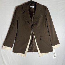 Calvin Klein Women  s Double Layer Blazer