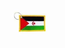 Keychain keyring embroidered embroidery patch double sided flag sahara